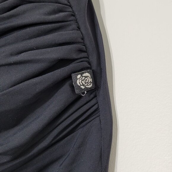 La Vie En Rose Aqua Black Strapless Cover Up Dress One Piece Padded Size Small - Picture 2 of 8